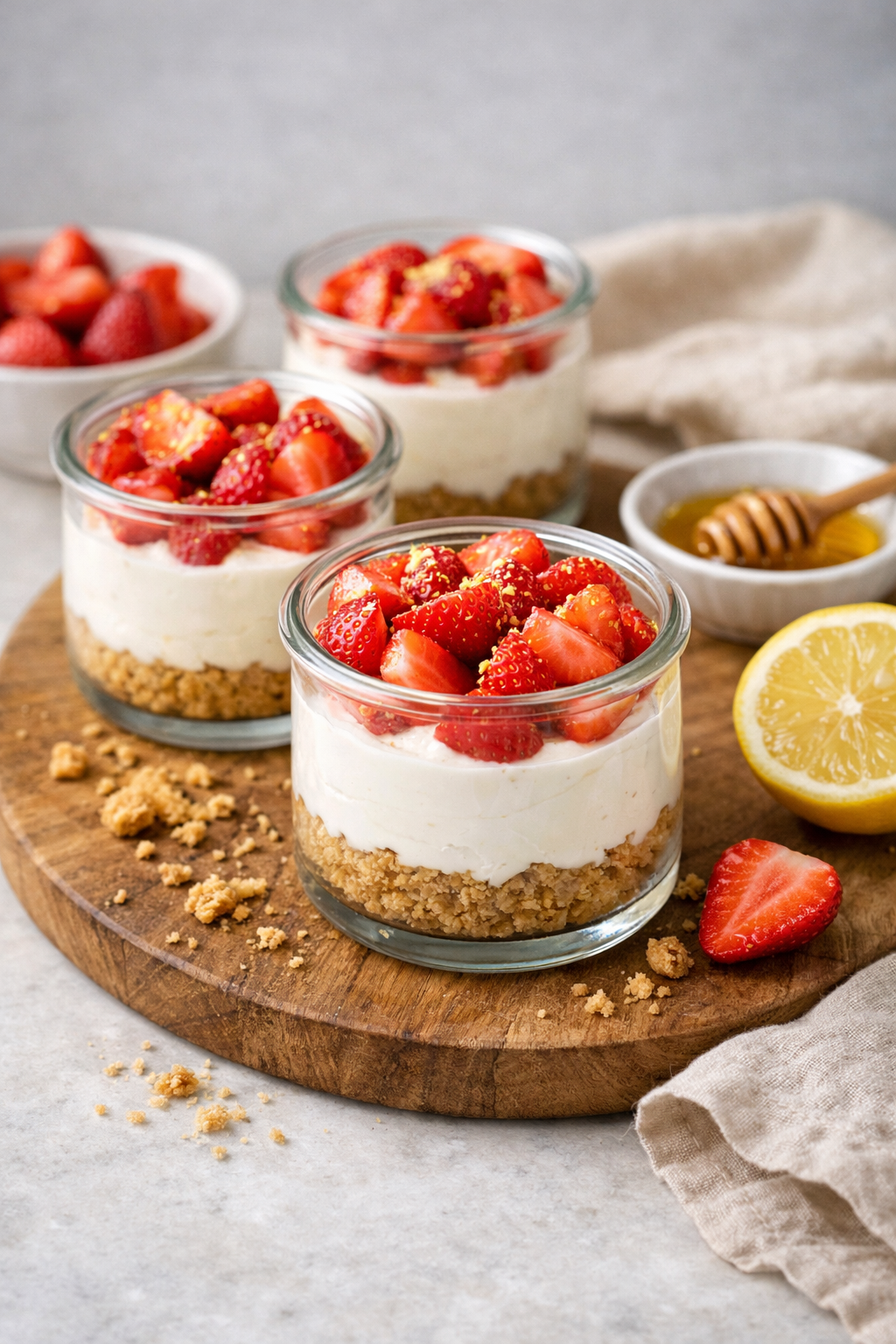 CHEESECAKE FRAIS SANS CUISSON FRAISE CITRON