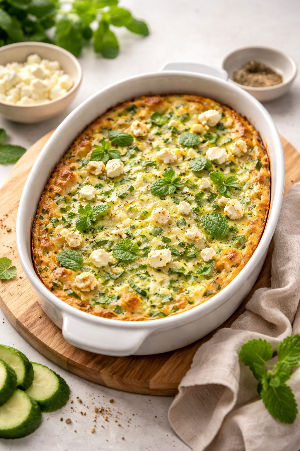 CLAFOUTIS SALÉ COURGETTES FÉTA & MENTHE