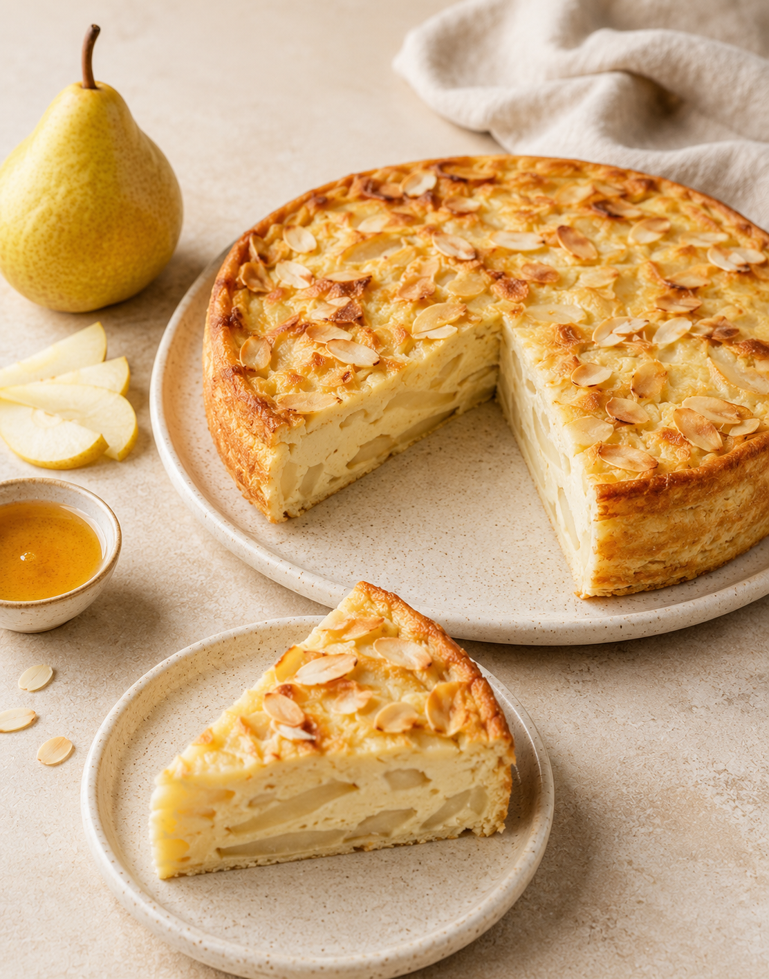 FLAN CRÉMEUX POIRE VANILLE AMANDE