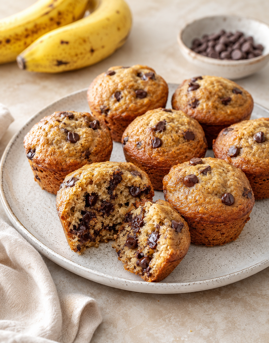 MINI BANANA-CAKES COCO & PÉPITES DE CHOCOLAT