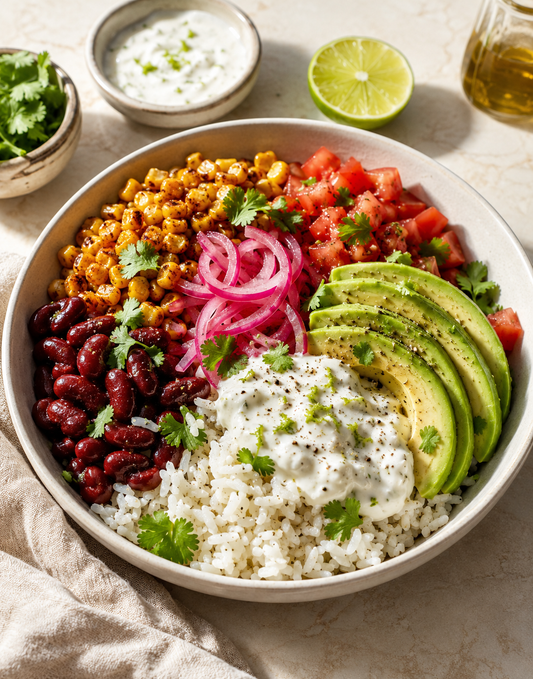 BOWL TEX-MEX MAÏS GRILLÉ HARICOTS ROUGES AVOCAT
