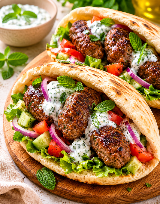 PITAS KEFTA DE BŒUF YAOURT MENTHE & CRUDITÉS