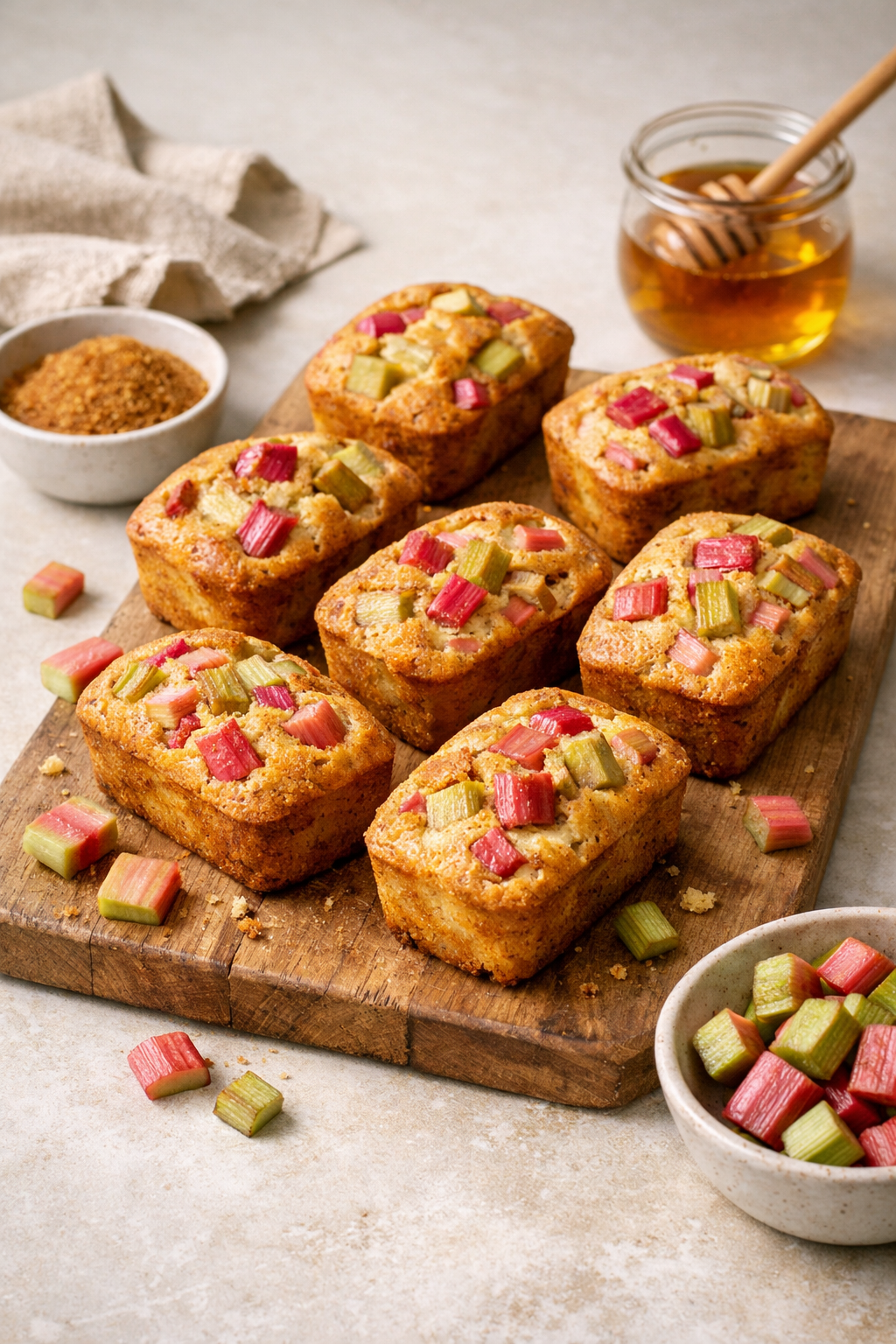MINIS CAKES RHUBARBE & VANILLE