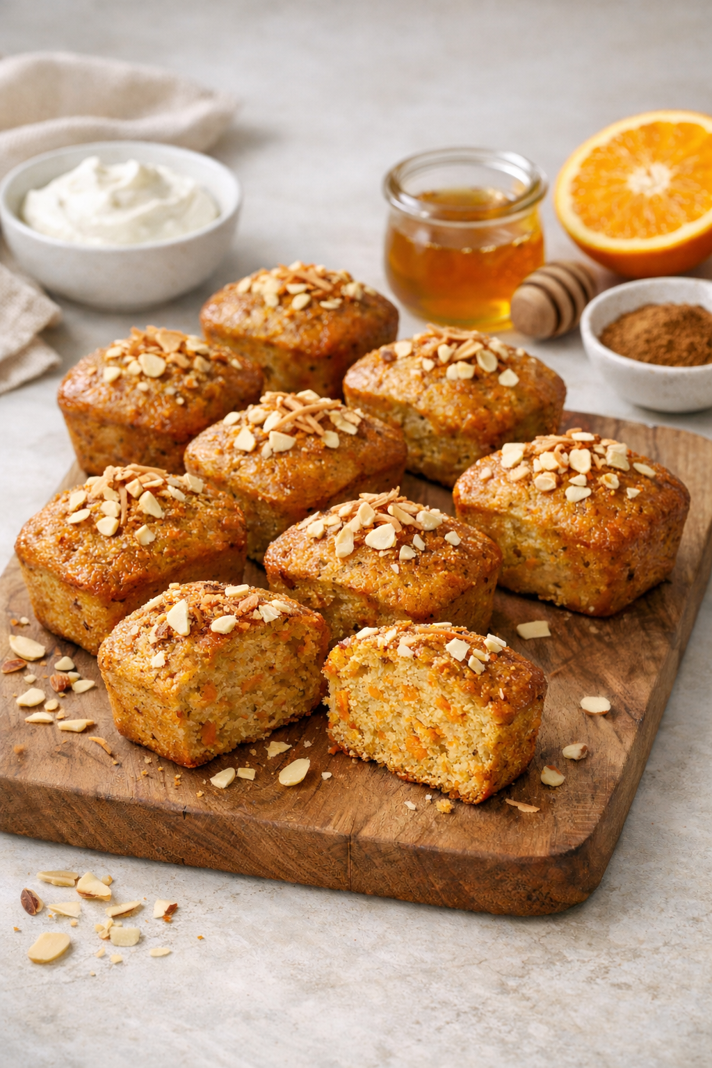MINI CAKES CAROTTE ORANGE AMANDE