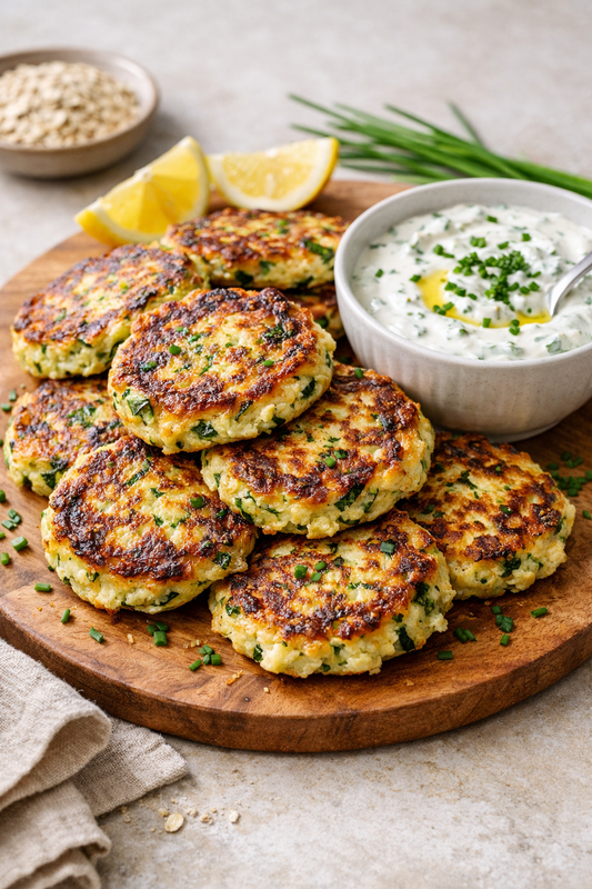 GALETTES COURGETTES RICOTTA SAUCE YAOURT AUX HERBES