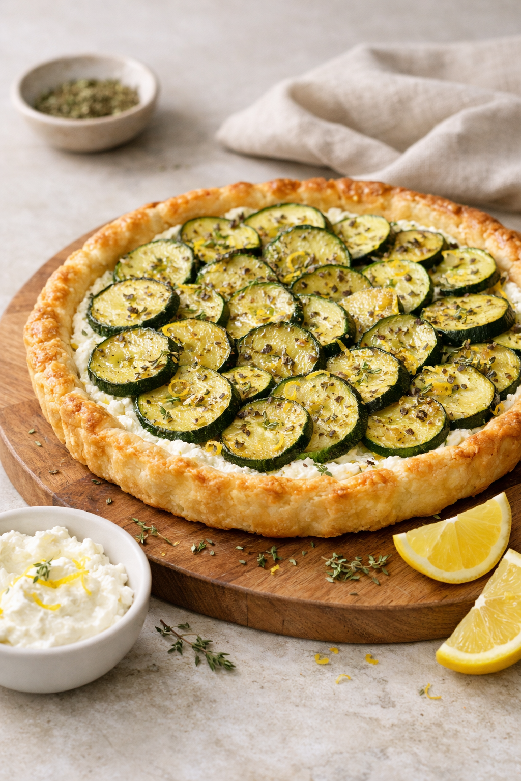 TARTE COURGETTES RICOTTA & ZESTE DE CITRON