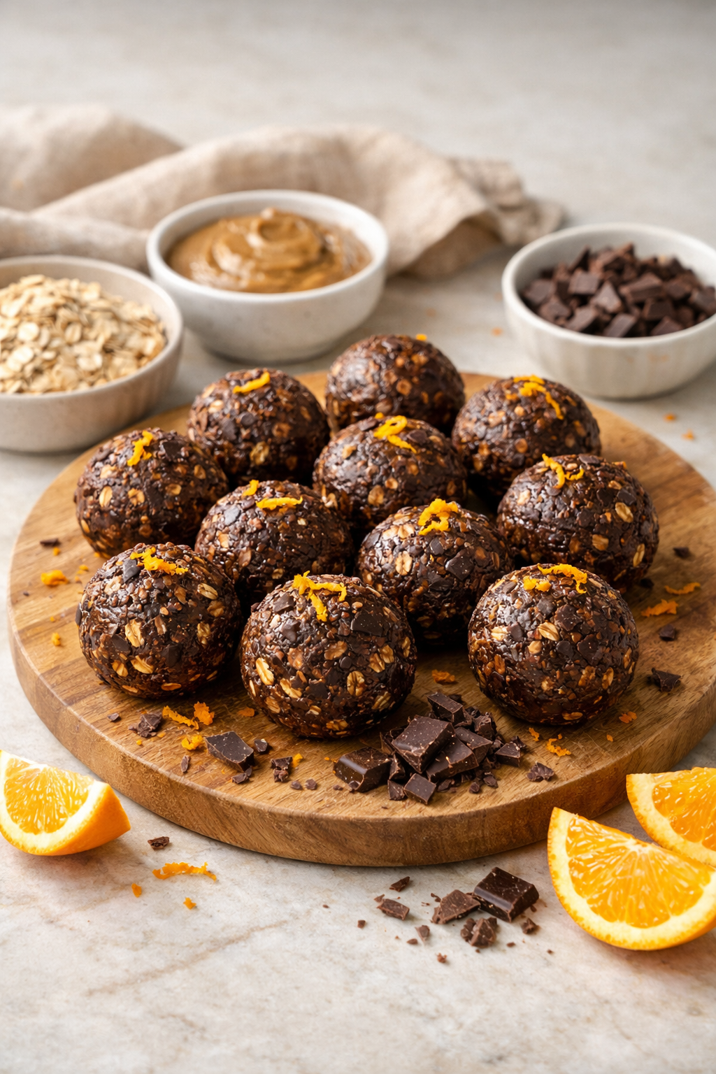 ENERGY BALLS PROTÉINÉES CHOCOLAT NOIR & ZESTE D’ORANGE