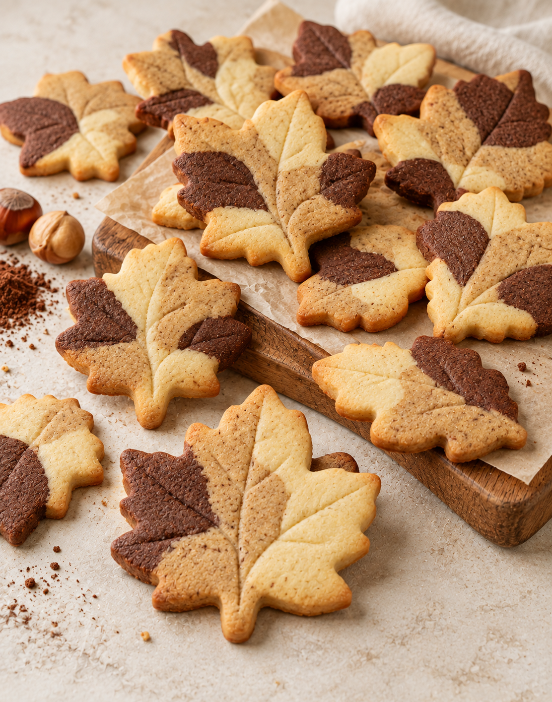 BISCUITS TRICOLORES VANILLE NOISETTE CACAO